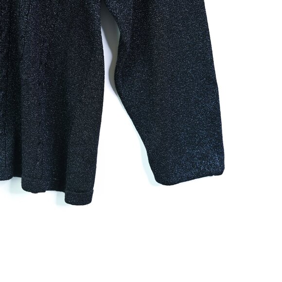 LISA ORIGINALS Navy Metallic Long Sleeve Lightweight Sweater - Size Small - Picture 5 of 9